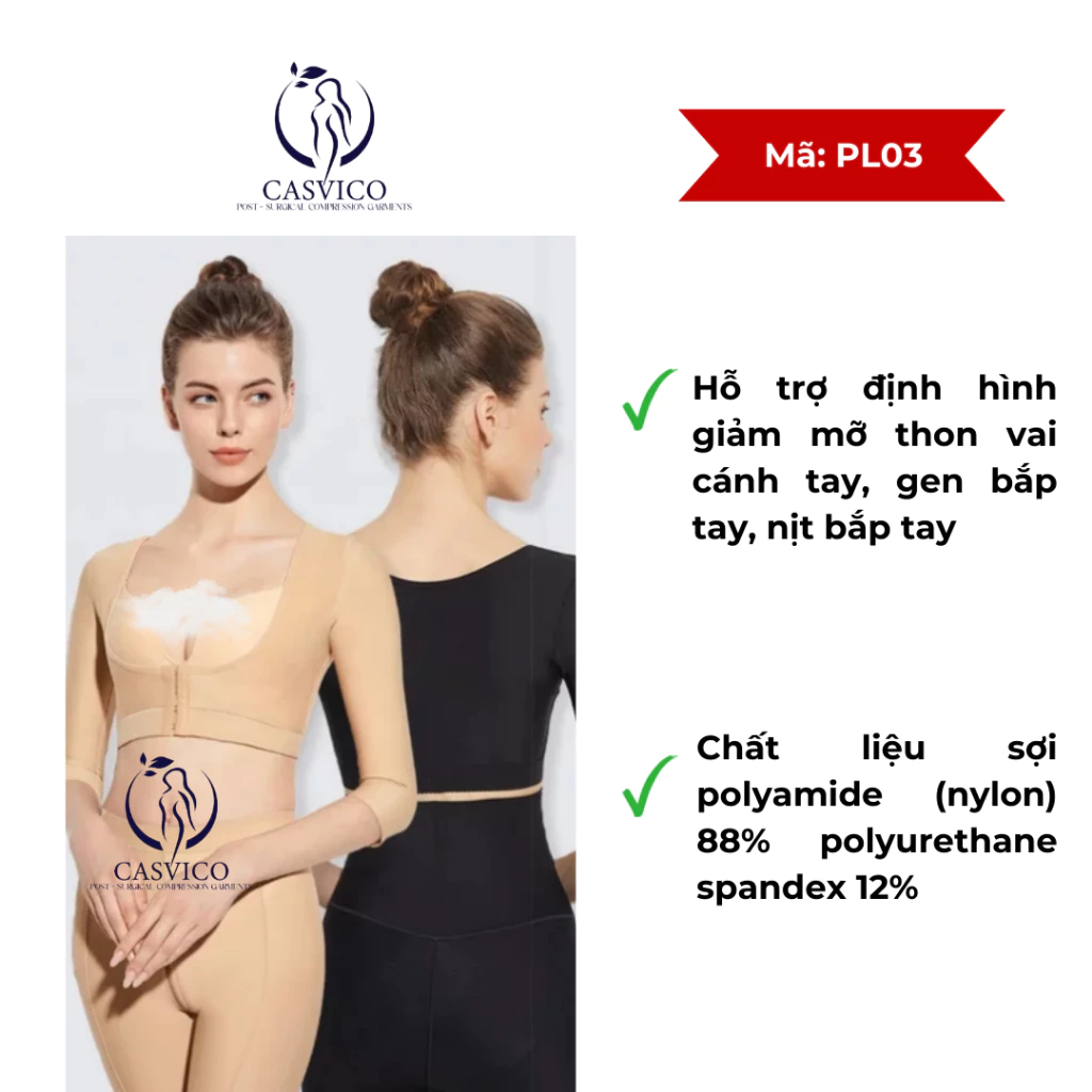 Gen định hình sau hút mỡ tay lưng nách vai PL03